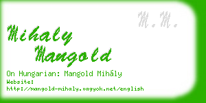 mihaly mangold business card